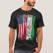 IRANIAN ROOTS Half-American Flag IRAN FLAG T-shirt (Voorkant)