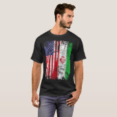 IRANIAN ROOTS Half-American Flag IRAN FLAG T-shirt (Voorkant volledig)