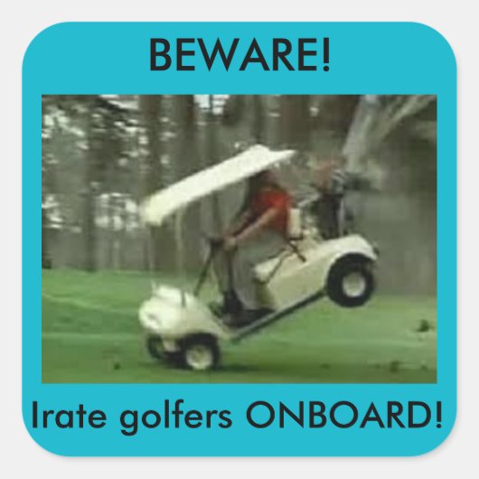 Irate golfers aan boord sticker (Voorkant)