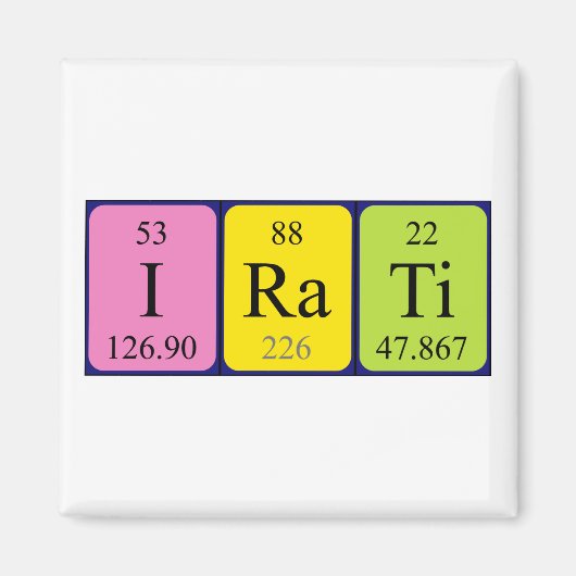 Irati periodieke tabelnaam magneet (Voorkant)