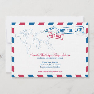 Ireland Air Mail Wedding Save the Date
