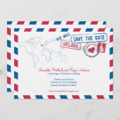 Ireland Air Mail Wedding Save the Date (Voorkant / Achterkant)