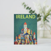 Ireland Castle Colorful Retro Travel Briefkaart (Staand voorkant)