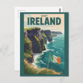 Ireland Cliffs of Moher Illustration Travel Art Briefkaart (Voorkant / Achterkant)