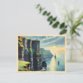 Ireland Cliffs of Moher Vintage Briefkaart (Staand voorkant)