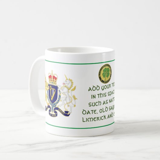 IRELAND CREST gepersonaliseerd Koffiemok (Voorkant links)