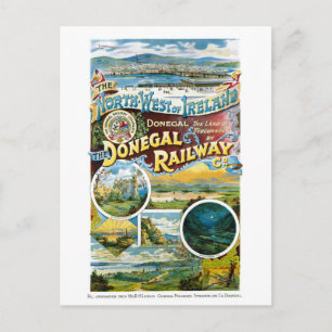 Ireland Donegal Railway Restored Vintage Poster Briefkaart