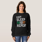 Ireland Eat Sleep Rugby Repeat Irish Pride Trui (Voorkant volledig)