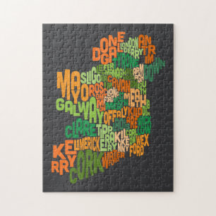 Ireland Eire County Text Map Legpuzzel