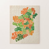 Ireland Eire County Text Map Legpuzzel (Verticaal)