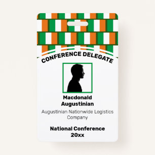 IRELAND FLAG Gepersonaliseerd Logo Foto-ID Naam Badge