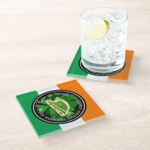 Ireland forever/Erin go bragh/1 blood/people/harp Glazen Onderzetter