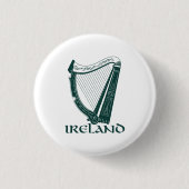 Ireland Harp Design, Irish Harp Ronde Button 3,2 Cm (Voorkant)