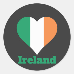 Ireland Heart Flag Ronde Sticker
