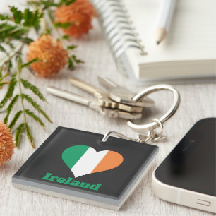 Ireland Heart Flag Sleutelhanger