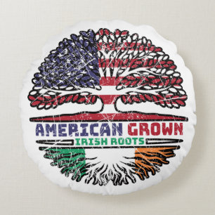 Ireland Irish US American USA United States Tree Rond Kussen