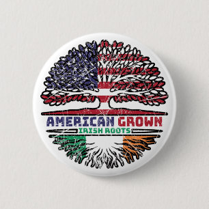 Ireland Irish US American USA United States Tree Ronde Button 5,7 Cm