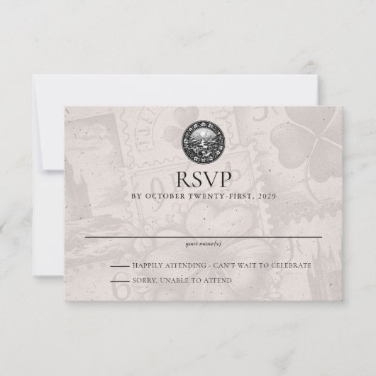 Ireland Passport Wedding RSVP Kaart (Voorkant)