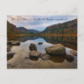 Ireland Photographic River Scene with gaelic quote Briefkaart