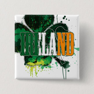 Ireland Pin Vierkante Button 5,1 Cm