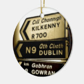 Ireland Roadside Signs Keramisch Ornament (Links)