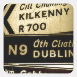 Ireland Roadside Signs Vierkante Sticker