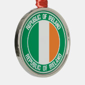 Ireland Round Emblem Metalen Ornament (Rechts)