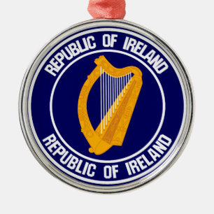 Ireland Round Emblem Metalen Ornament