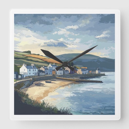 Ireland Scenic Clock Vierkante Klok (Voorkant)