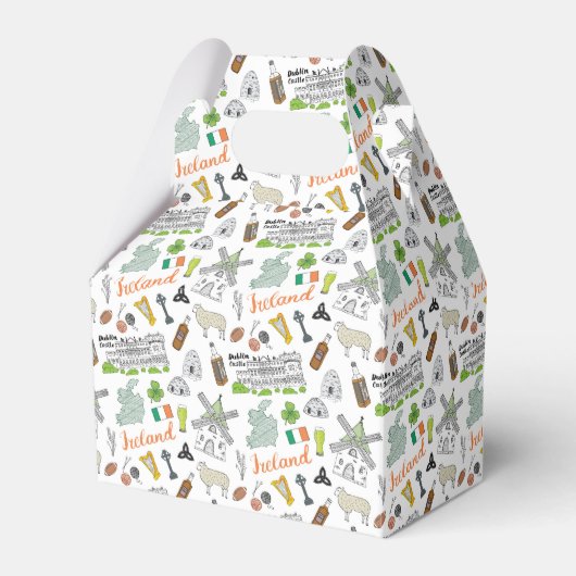 Ireland Sketch Doodle Pattern Bedankdoosjes (Voorkant Zijde)