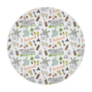 Ireland Sketch Doodle Pattern Snijplank