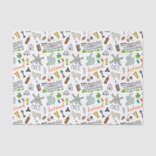 Ireland Sketch Doodle Pattern Tissuepapier
