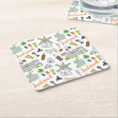 Ireland Sketch Doodle Pattern Vierkante Kartonnen Onderzetter (Schuin)