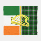 Ireland Tartan, Ireland flag, Celtic harp shamrock Fleece Deken (Voorkant (Horizontaal))
