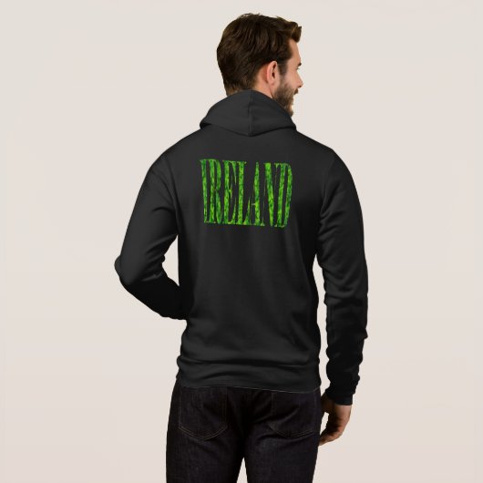 Ireland Text Irish Shamrock Clovers St. Patrick Hoodie (Achterkant volledig)