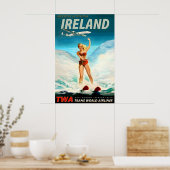 Ireland TWA Trans World Airlines Poster New Retro (Cuisine)