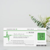 Ireland Wedding Boarding Pass Kaart (Staand voorkant)