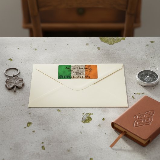 Irelands Rustic Flag Retourner l'adresse Étiquette