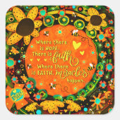 Irelyn's Faith Miracle Floral Fun Vierkante Sticker (Voorkant)