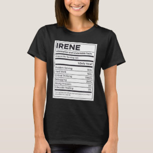 Irene Nutrition Information Problem Solution Hard  T-shirt