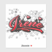 Irene rouge Autocollant graffiti sticker (Feuille)