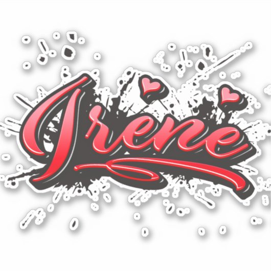 Irene rouge Autocollant graffiti sticker (Devant)
