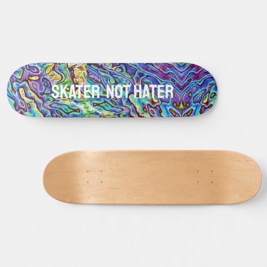 Iridescent Abalone Paua Shell - Skater not Hater Skateboard (Horizontaal)