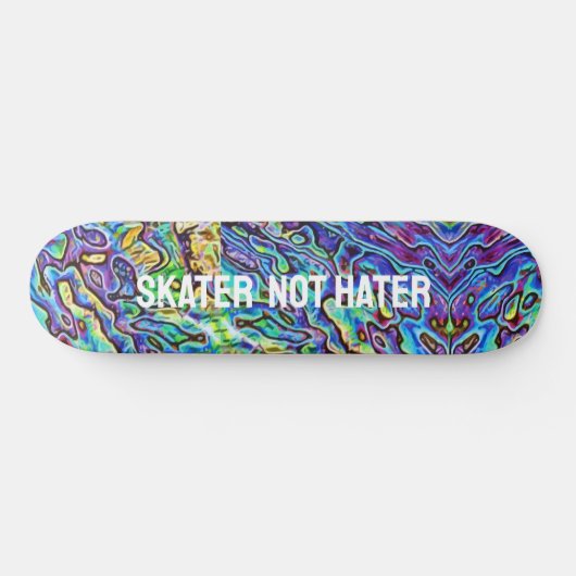 Iridescent Abalone Paua Shell - Skater not Hater Skateboard (Horizontaal)