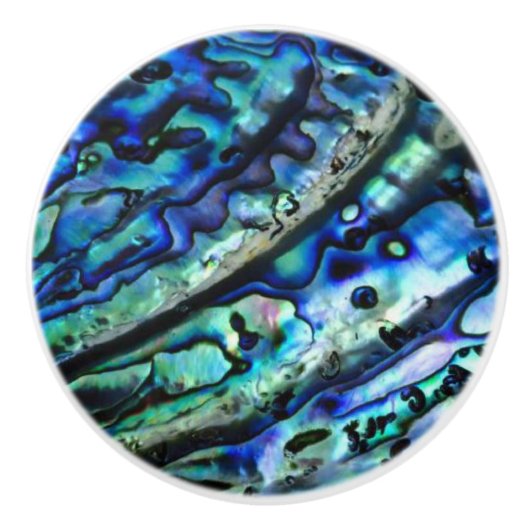 Iridescent Abalone Shell | Aangepaste keramische s Knop (Voorkant)