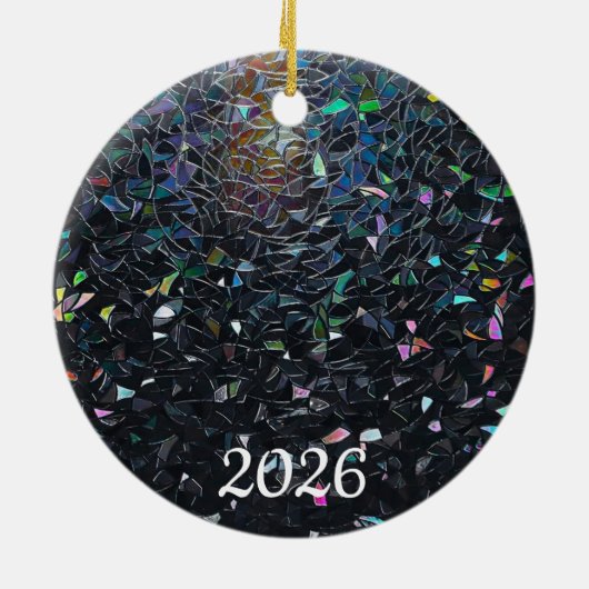 Iridescent Abstract Stained Glass Pattern Keramisch Ornament (Achterkant)