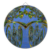 Iridescent Art Print met Gouden Abstract Design Dartbord (Voorkant)