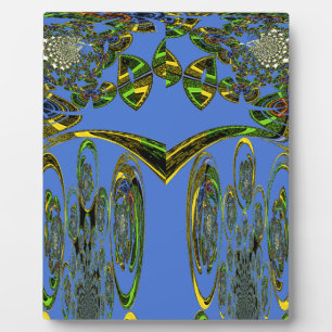 Iridescent Art Print met Gouden Abstract Design Fotoplaat