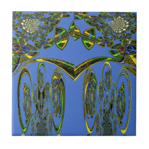 Iridescent Art Print met Gouden Abstract Design Tegeltje