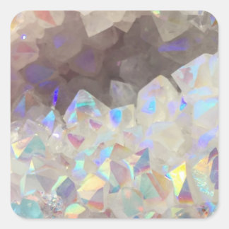 Iridescent Aura Crystals Vierkante Sticker